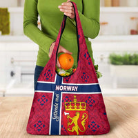 Norway Constitution Day Grocery Bag Norge Folk Pattern Flag Style