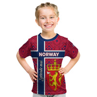 Norway Constitution Day Kid T Shirt Norge Folk Pattern Flag Style - Wonder Print Shop