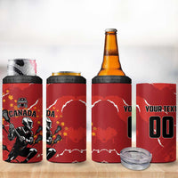 Custom Canada Lacrosse 4 in 1 Can Cooler Tumbler National Summer Sport