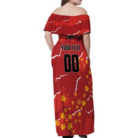 Custom Canada Lacrosse Family Matching Off Shoulder Maxi Dress and Hawaiian Shirt National Summer Sport