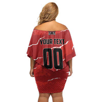 Custom Canada Lacrosse Family Matching Off Shoulder Short Dress and Hawaiian Shirt National Summer Sport