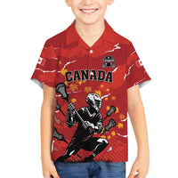 Custom Canada Lacrosse Family Matching Off Shoulder Short Dress and Hawaiian Shirt National Summer Sport