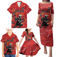 Custom Canada Lacrosse Family Matching Puletasi and Hawaiian Shirt National Summer Sport