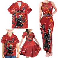Custom Canada Lacrosse Family Matching Tank Maxi Dress and Hawaiian Shirt National Summer Sport