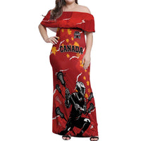 Custom Canada Lacrosse Off Shoulder Maxi Dress National Summer Sport