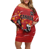Custom Canada Lacrosse Off Shoulder Short Dress National Summer Sport