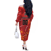 Custom Canada Lacrosse Off The Shoulder Long Sleeve Dress National Summer Sport