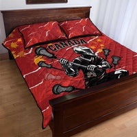 Canada Lacrosse Quilt Bed Set National Summer Sport