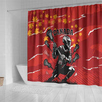Canada Lacrosse Shower Curtain National Summer Sport