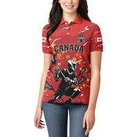 Custom Canada Lacrosse Women Polo Shirt National Summer Sport