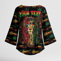 Personalized The Bahamas One Love Reggae Lion Kimono Sleeve Blouse Caribbean Reggae Spirit