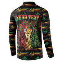 Personalized Barbados One Love Reggae Lion Button Sweatshirt Caribbean Reggae Spirit