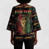 Personalized Barbados One Love Reggae Lion Kimono Sleeve Blouse Caribbean Reggae Spirit