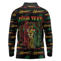 Personalized Barbados One Love Reggae Lion Long Sleeve Polo Shirt Caribbean Reggae Spirit