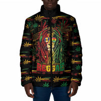 Personalized Barbados One Love Reggae Lion Padded Jacket Caribbean Reggae Spirit