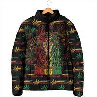 Personalized Barbados One Love Reggae Lion Padded Jacket Caribbean Reggae Spirit