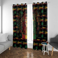 Barbados One Love Reggae Lion Window Curtain Caribbean Reggae Spirit