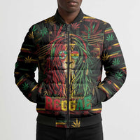 Personalized Dominica One Love Reggae Lion Bomber Puffer Jacket Caribbean Reggae Spirit