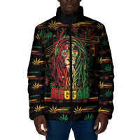 Personalized Dominica One Love Reggae Lion Padded Jacket Caribbean Reggae Spirit