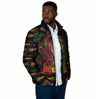 Personalized Dominica One Love Reggae Lion Padded Jacket Caribbean Reggae Spirit
