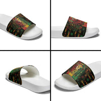 Dominica One Love Reggae Lion Slide Sandals Caribbean Reggae Spirit