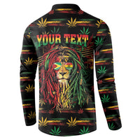 Personalized Guyana One Love Reggae Lion Button Sweatshirt Caribbean Reggae Spirit
