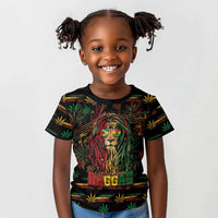 Personalized Guyana One Love Reggae Lion Kid T shirt Caribbean Reggae Spirit