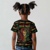 Personalized Guyana One Love Reggae Lion Kid T shirt Caribbean Reggae Spirit