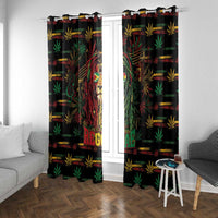 Guyana One Love Reggae Lion Window Curtain Caribbean Reggae Spirit