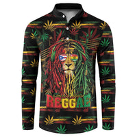 Personalized Puerto Rico One Love Reggae Lion Button Sweatshirt Caribbean Reggae Spirit