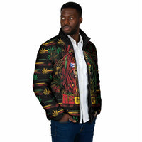Personalized Puerto Rico One Love Reggae Lion Padded Jacket Caribbean Reggae Spirit