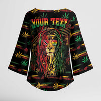Personalized Trinidad and Tobago One Love Reggae Lion Kimono Sleeve Blouse Caribbean Reggae Spirit