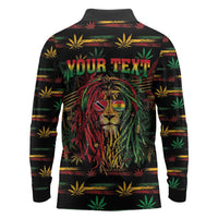 Personalized Trinidad and Tobago One Love Reggae Lion Long Sleeve Polo Shirt Caribbean Reggae Spirit