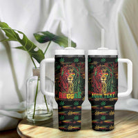 Personalized Trinidad and Tobago One Love Reggae Lion Tumbler With Handle Caribbean Reggae Spirit