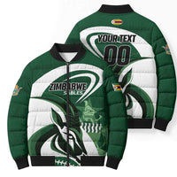 Custom Rugby Zimbabwe Bomber Puffer Jacket Sables Is The Champion - Wonder Print Shop