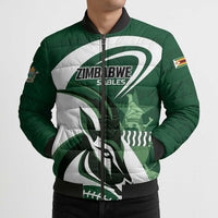 Custom Rugby Zimbabwe Bomber Puffer Jacket Sables Is The Champion - Wonder Print Shop