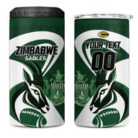 Custom Rugby Zimbabwe 4 in 1 Can Cooler Tumbler Sables Is The Champion - Wonder Print Shop