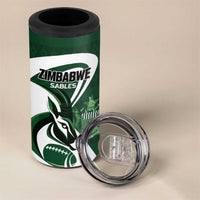 Custom Rugby Zimbabwe 4 in 1 Can Cooler Tumbler Sables Is The Champion - Wonder Print Shop