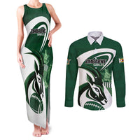 Custom Rugby Zimbabwe Couples Matching Tank Maxi Dress and Long Sleeve Button Shirt Sables Is The Champion - Wonder Print Shop