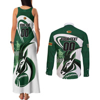 Custom Rugby Zimbabwe Couples Matching Tank Maxi Dress and Long Sleeve Button Shirt Sables Is The Champion - Wonder Print Shop