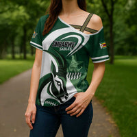 Custom Rugby Zimbabwe Cross Shoulder Shirt Sables Is The Champion - Wonder Print Shop