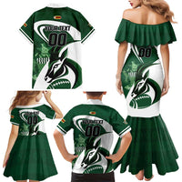 Custom Rugby Zimbabwe Family Matching Mermaid Dress and Hawaiian Shirt Sables Is The Champion - Wonder Print Shop