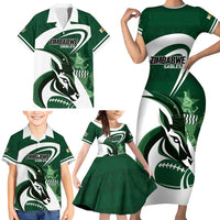 Custom Rugby Zimbabwe Family Matching Short Sleeve Bodycon Dress and Hawaiian Shirt Sables Is The Champion - Wonder Print Shop