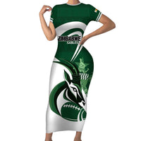 Custom Rugby Zimbabwe Family Matching Short Sleeve Bodycon Dress and Hawaiian Shirt Sables Is The Champion - Wonder Print Shop