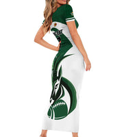 Custom Rugby Zimbabwe Family Matching Short Sleeve Bodycon Dress and Hawaiian Shirt Sables Is The Champion - Wonder Print Shop