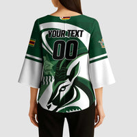 Custom Rugby Zimbabwe Kimono Sleeve Blouse Sables Is The Champion - Wonder Print Shop
