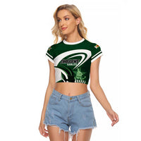 Custom Rugby Zimbabwe Raglan Cropped T Shirt Sables Is The Champion - Wonder Print Shop