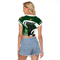 Custom Rugby Zimbabwe Raglan Cropped T Shirt Sables Is The Champion - Wonder Print Shop