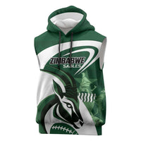 Custom Rugby Zimbabwe Sleeveless Hoodie Sables Is The Champion - Wonder Print Shop