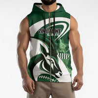 Custom Rugby Zimbabwe Sleeveless Zip Hoodie Sables Is The Champion - Wonder Print Shop